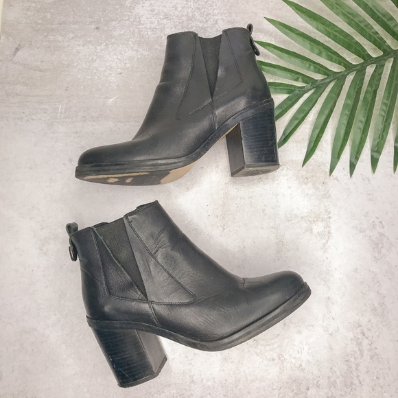 OFFICE London Black Heeled Ankle Booties Size 37 - Picture 4 of 8